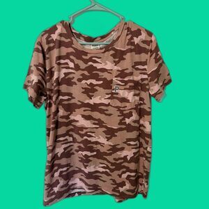 PINK Victoria's Secret Brown and Pink Short Sleeve Tee